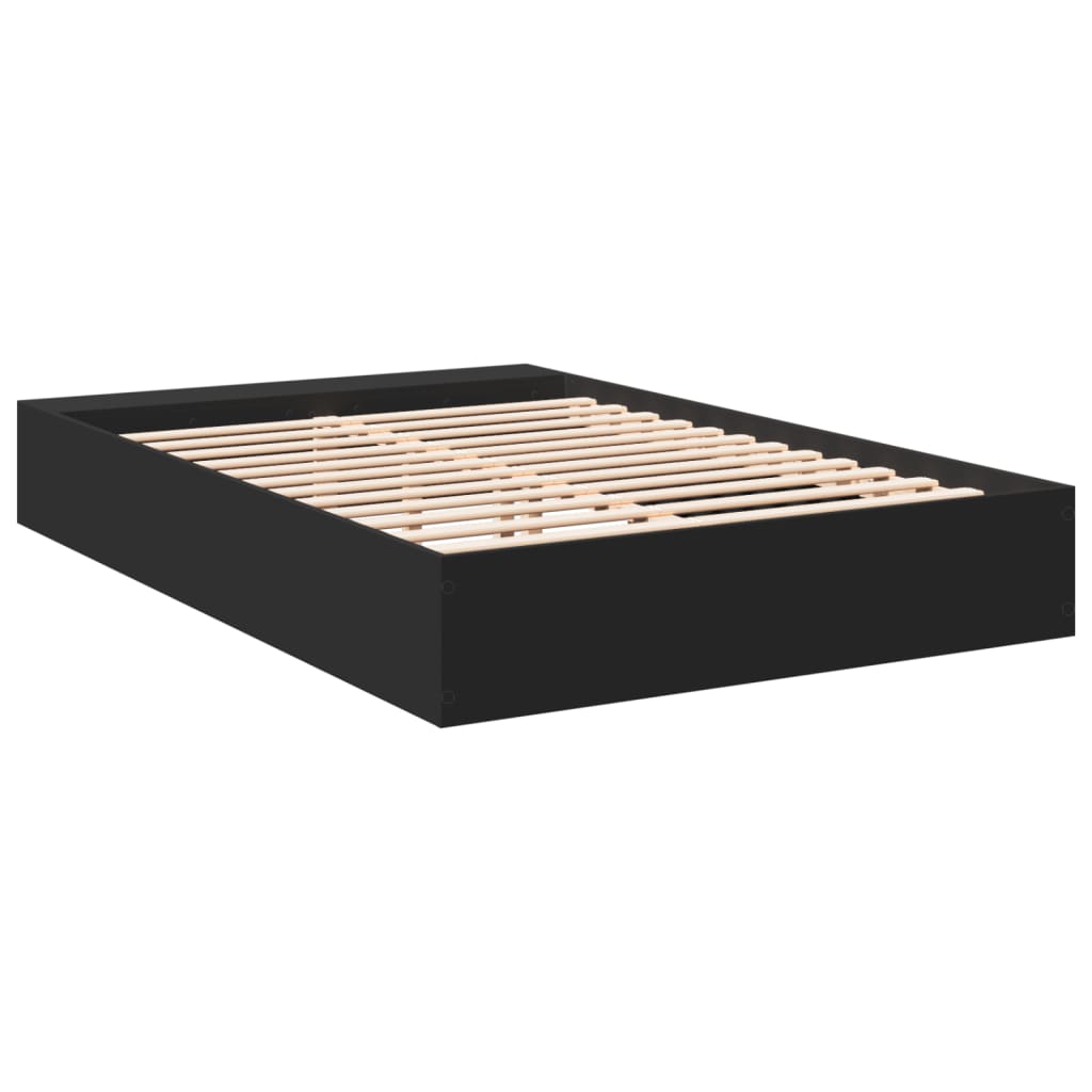 vidaXL Bed Frame without Mattress Black 150x200 cm King Size