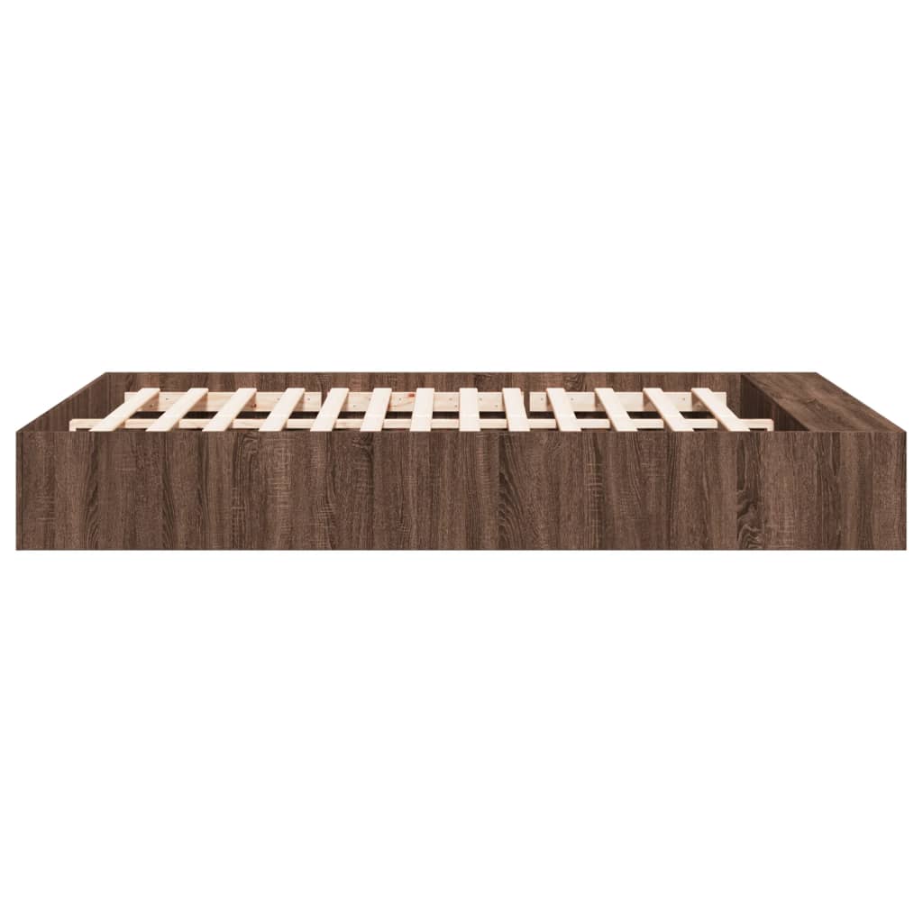 vidaXL Bed Frame without Mattress Brown Oak 150x200 cm King Size