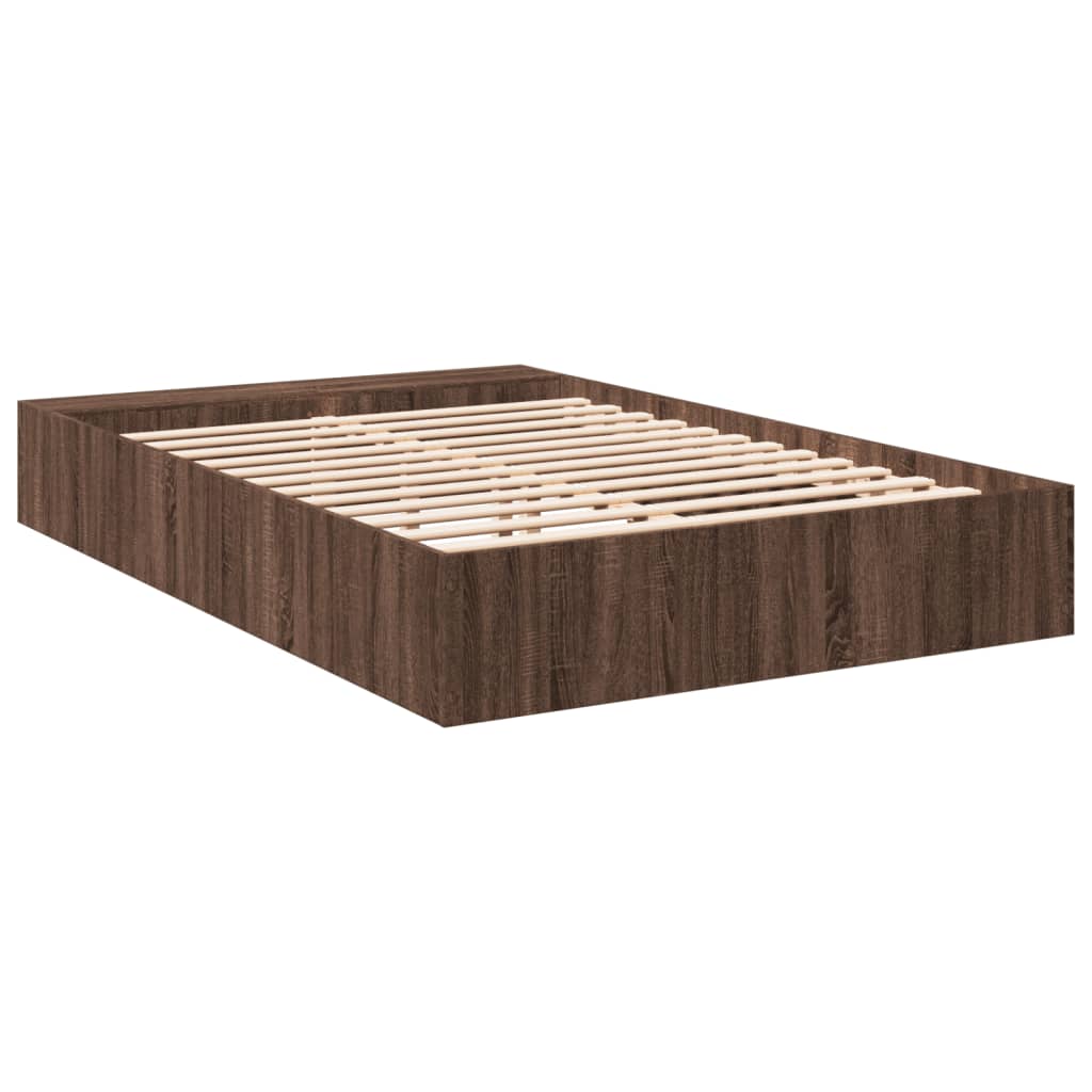 vidaXL Bed Frame without Mattress Brown Oak 150x200 cm King Size