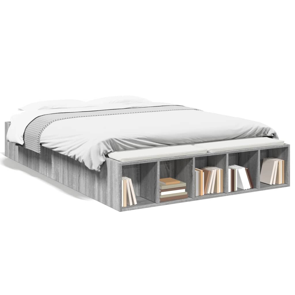 Bed Frame without Mattress Grey Sonoma 120x200 cm
