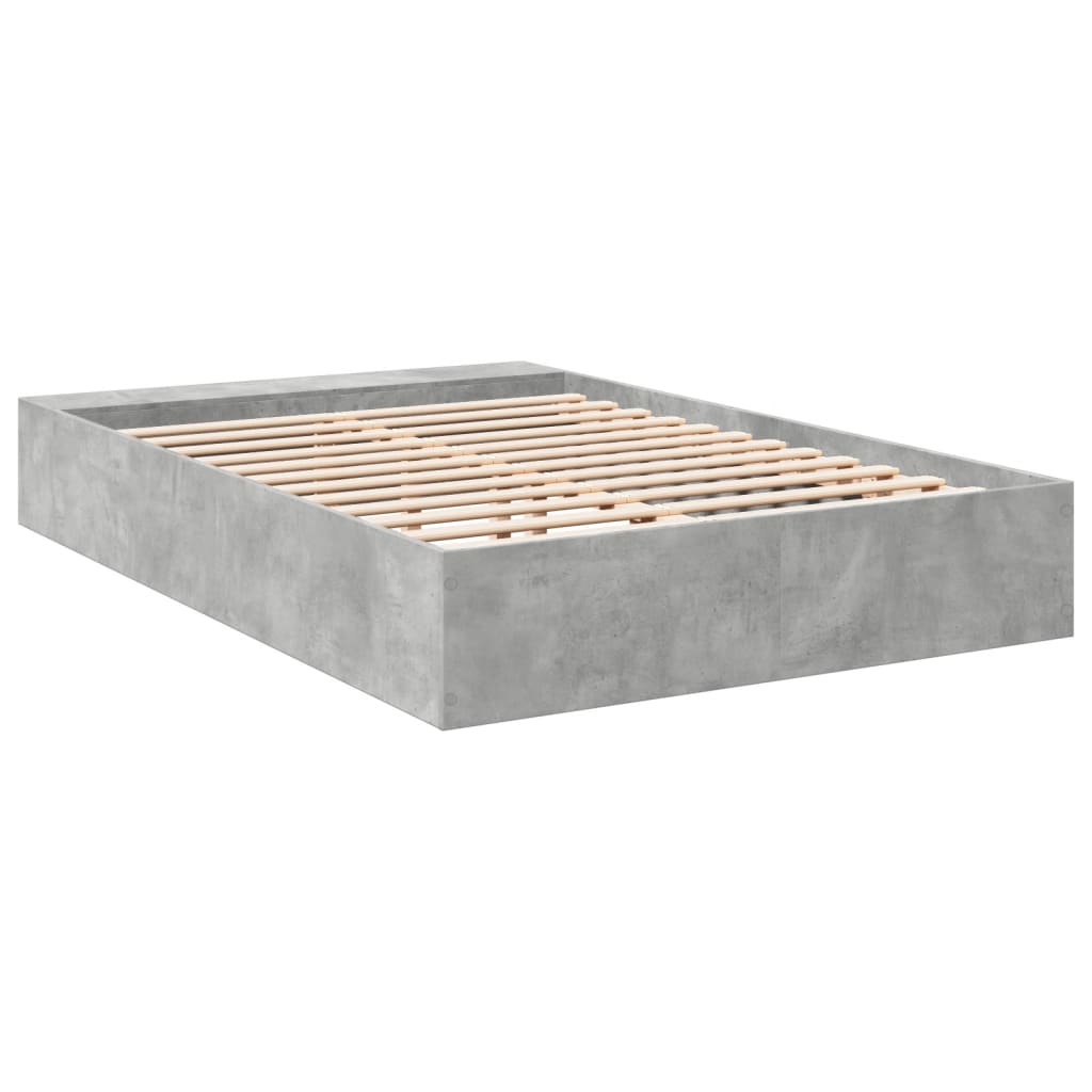 vidaXL Bed Frame without Mattress Concrete Grey 140x190 cm