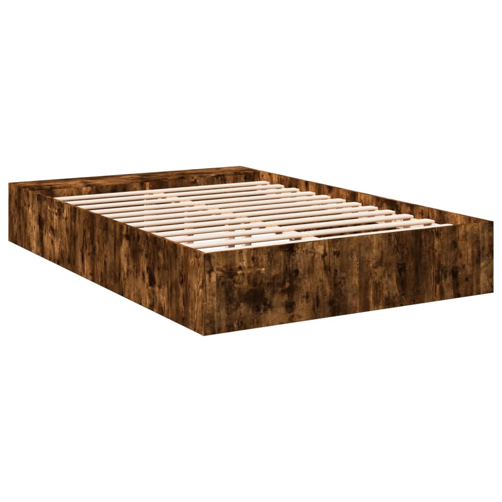 vidaXL Bed Frame without Mattress Smoked Oak 135x190 cm Double