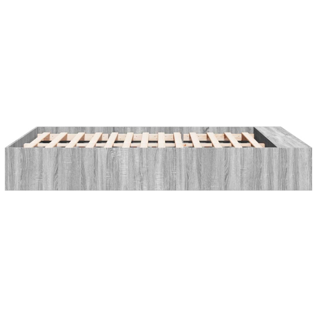 Bed Frame without Mattress Grey Sonoma 135x190 cm Double