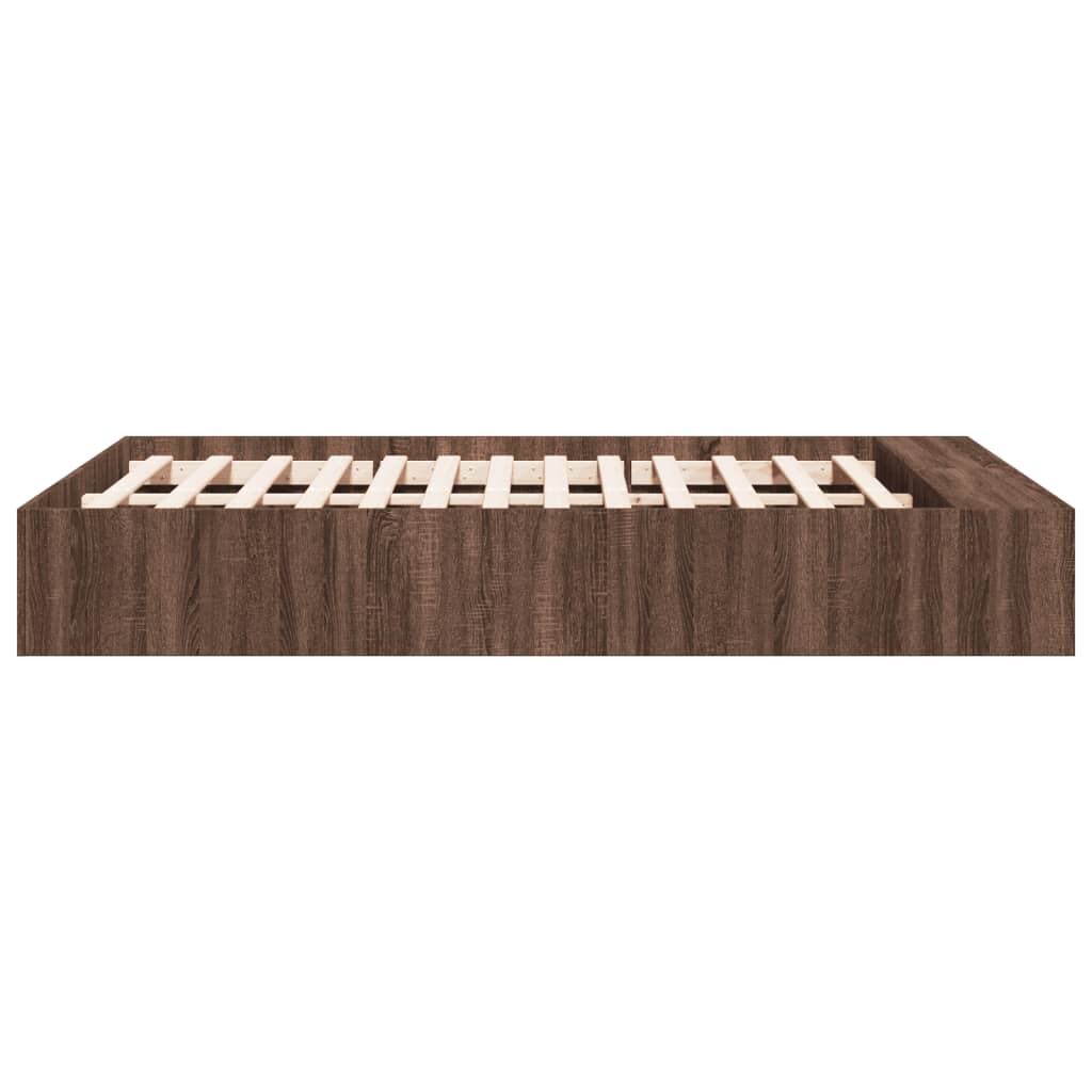 vidaXL Bed Frame without Mattress Brown Oak 135x190 cm Double