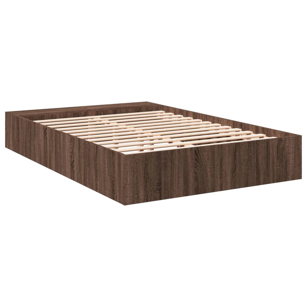 vidaXL Bed Frame without Mattress Brown Oak 135x190 cm Double