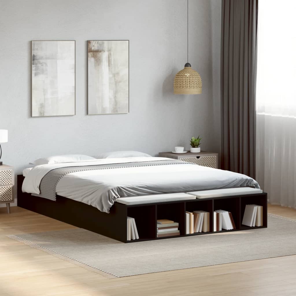 vidaXL Bed Frame without Mattress Black 120x190 cm Small Double