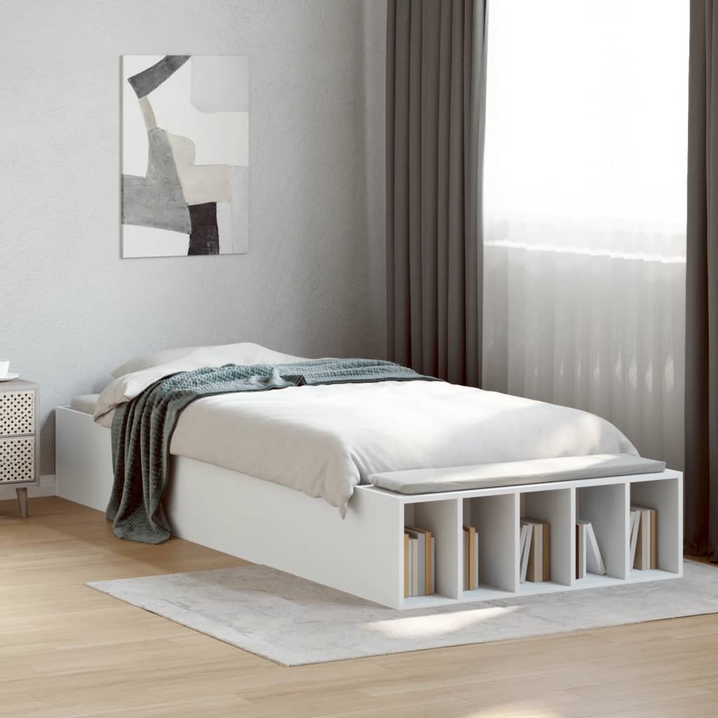 vidaXL Bed Frame without Mattress White 100x200 cm