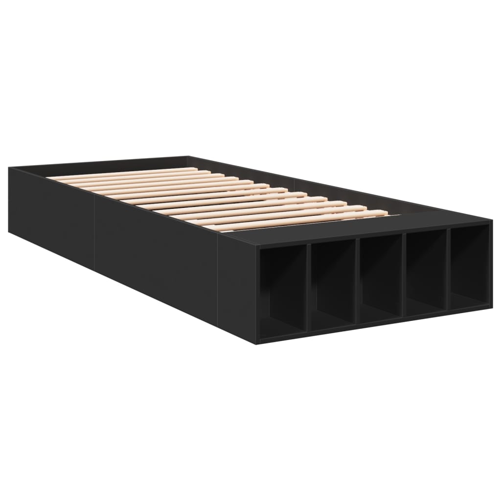 vidaXL Bed Frame without Mattress Black 100x200 cm