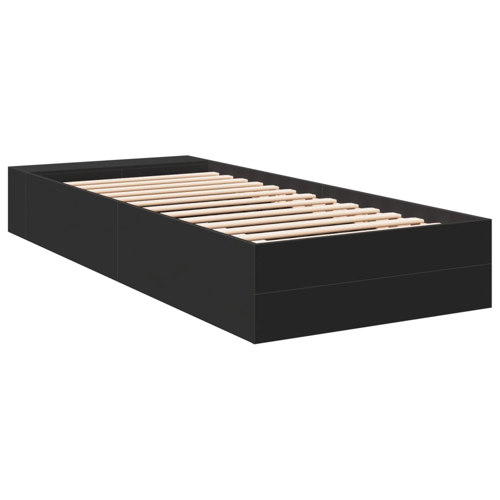 vidaXL Bed Frame without Mattress Black 100x200 cm