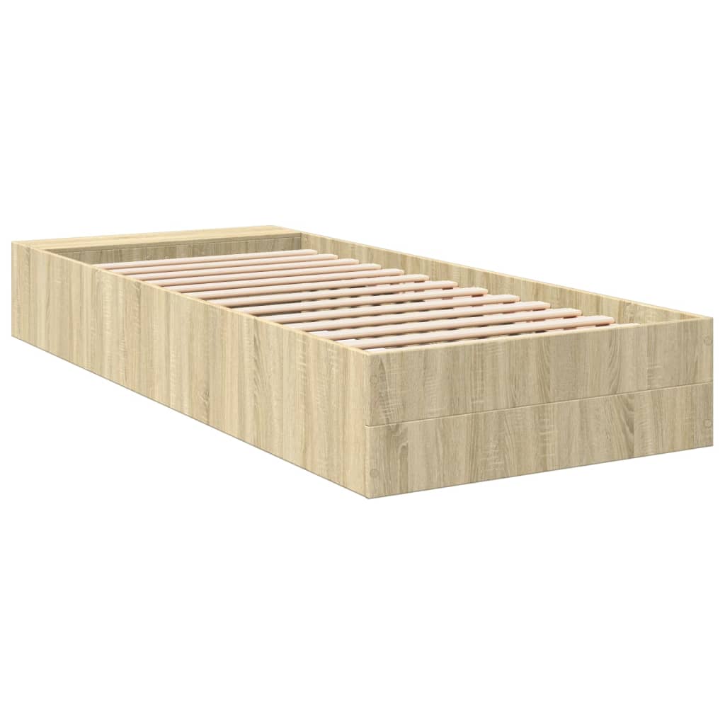 vidaXL Bed Frame without Mattress Sonoma Oak 100x200 cm