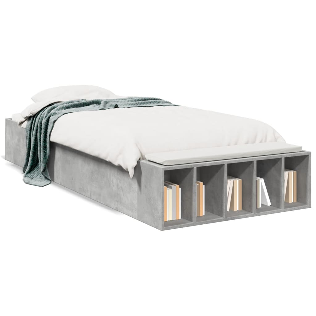 Bed Frame without Mattress Concrete Grey 100x200 cm