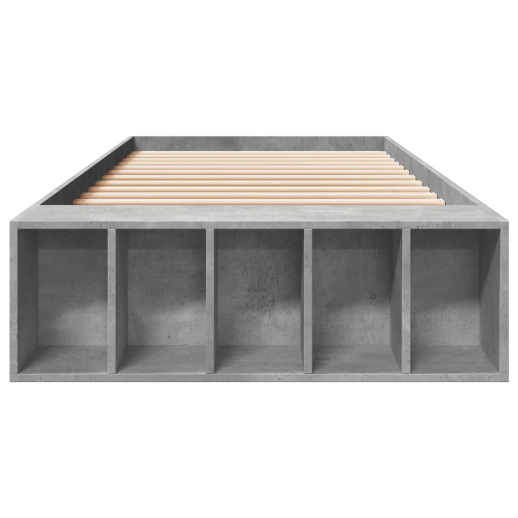 Bed Frame without Mattress Concrete Grey 100x200 cm