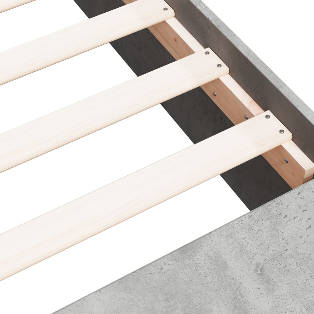 Bed Frame without Mattress Concrete Grey 100x200 cm