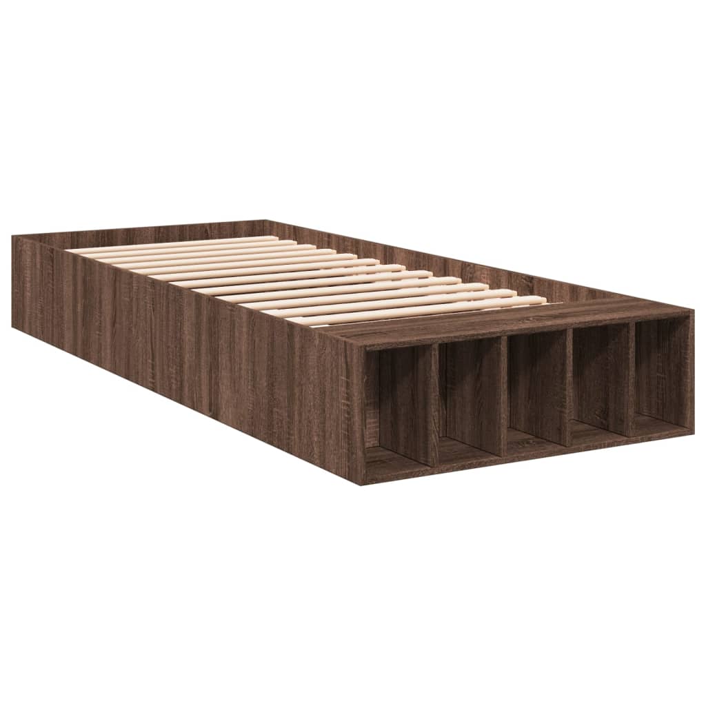 vidaXL Bed Frame without Mattress Brown Oak 100x200 cm