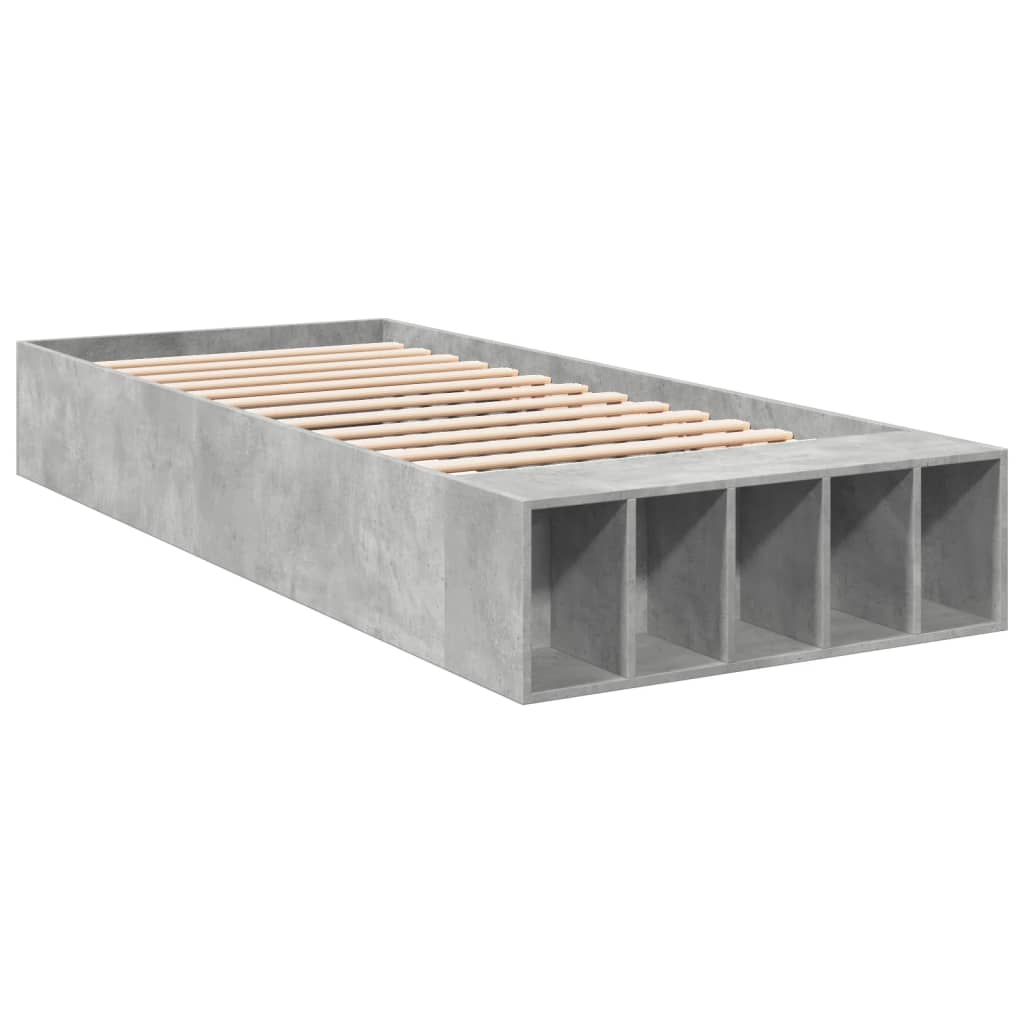 vidaXL Bed Frame without Mattress Concrete Grey 90x200 cm