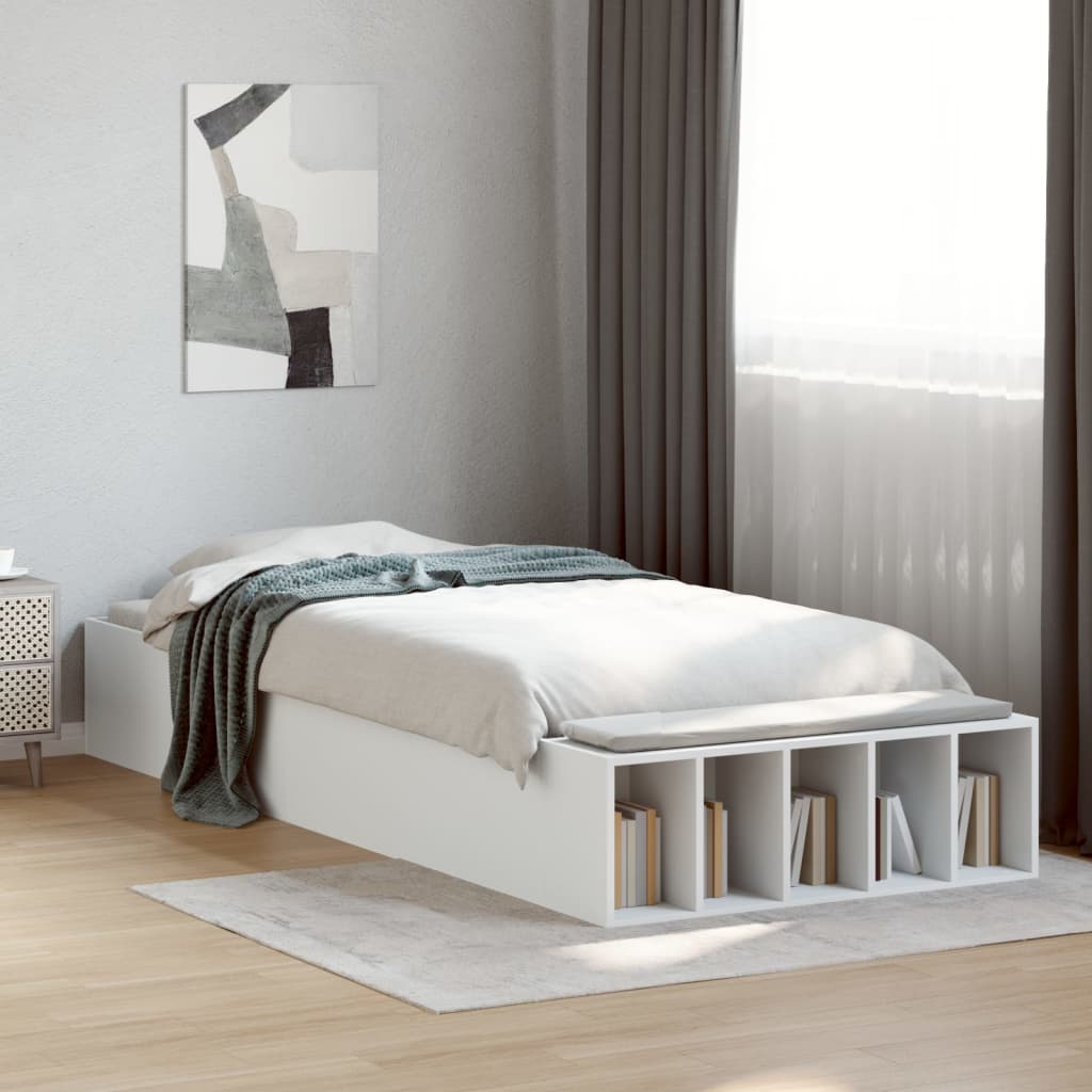 vidaXL Bed Frame without Mattress White 90x190 cm Single