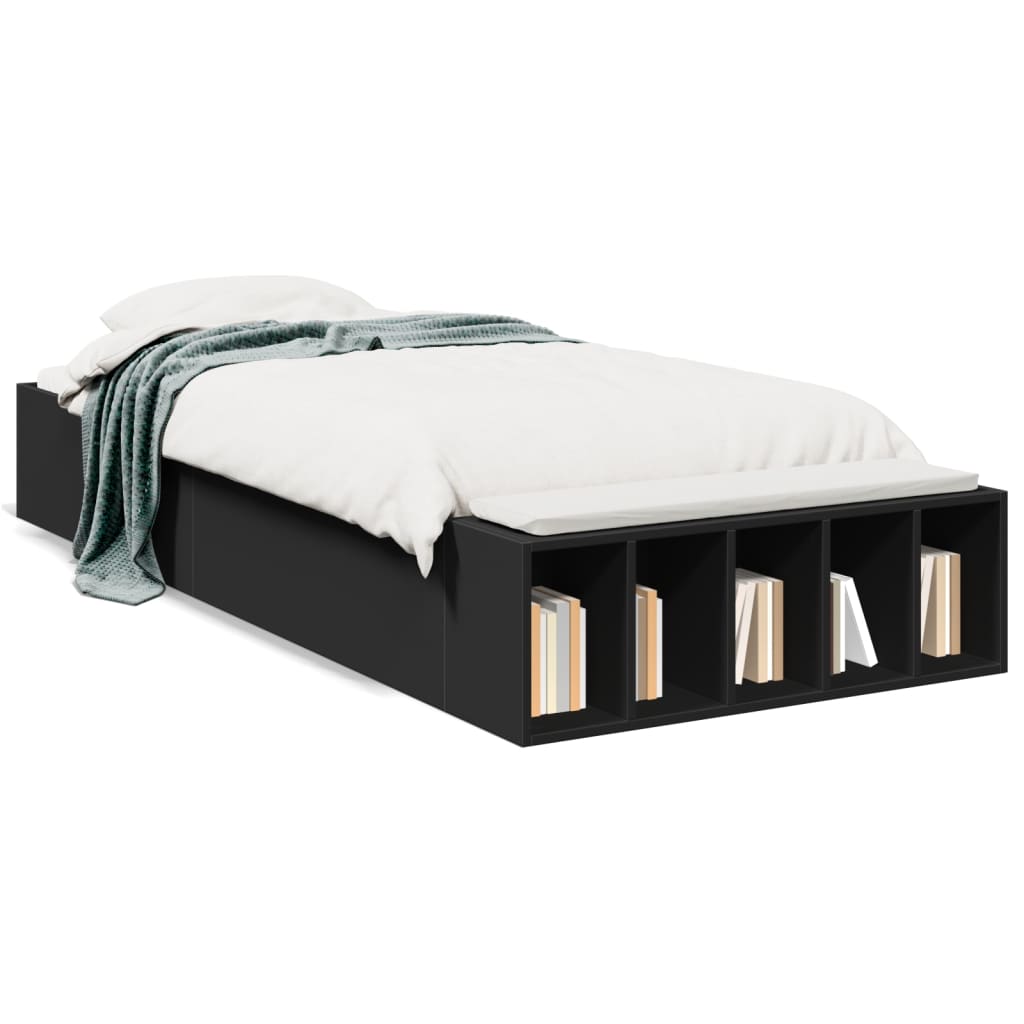 Bed Frame without Mattress Black 90x190 cm Single