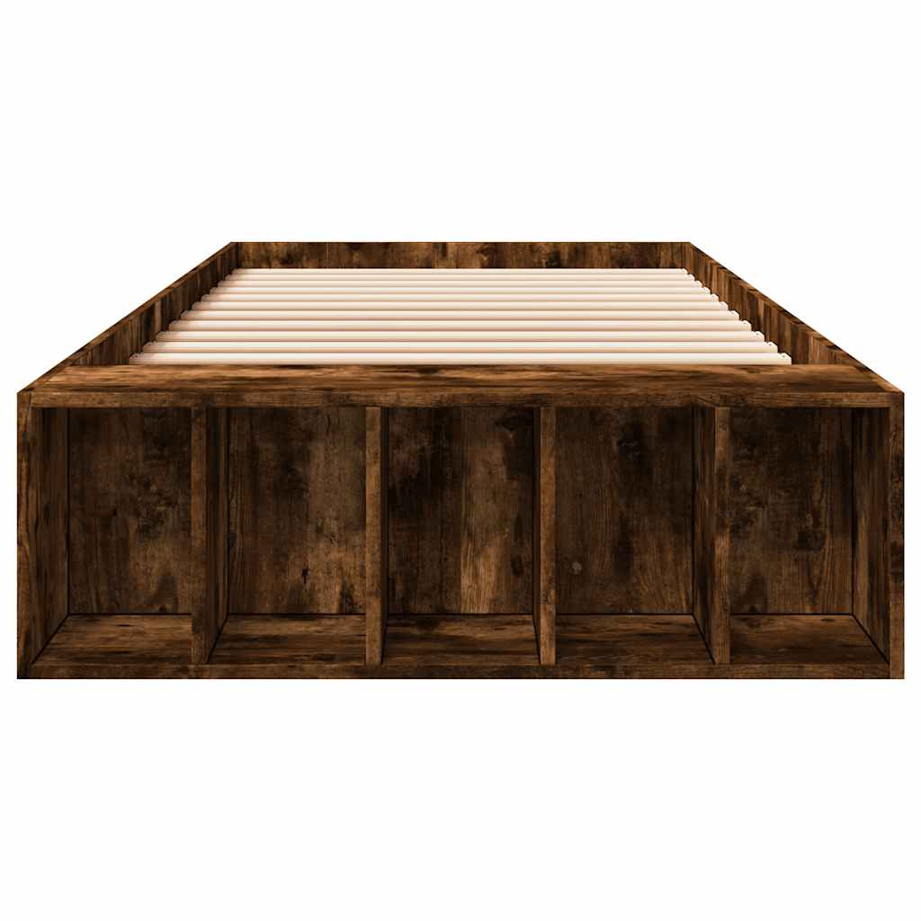Bed Frame without Mattress Smoked Oak 90x190 cm Single