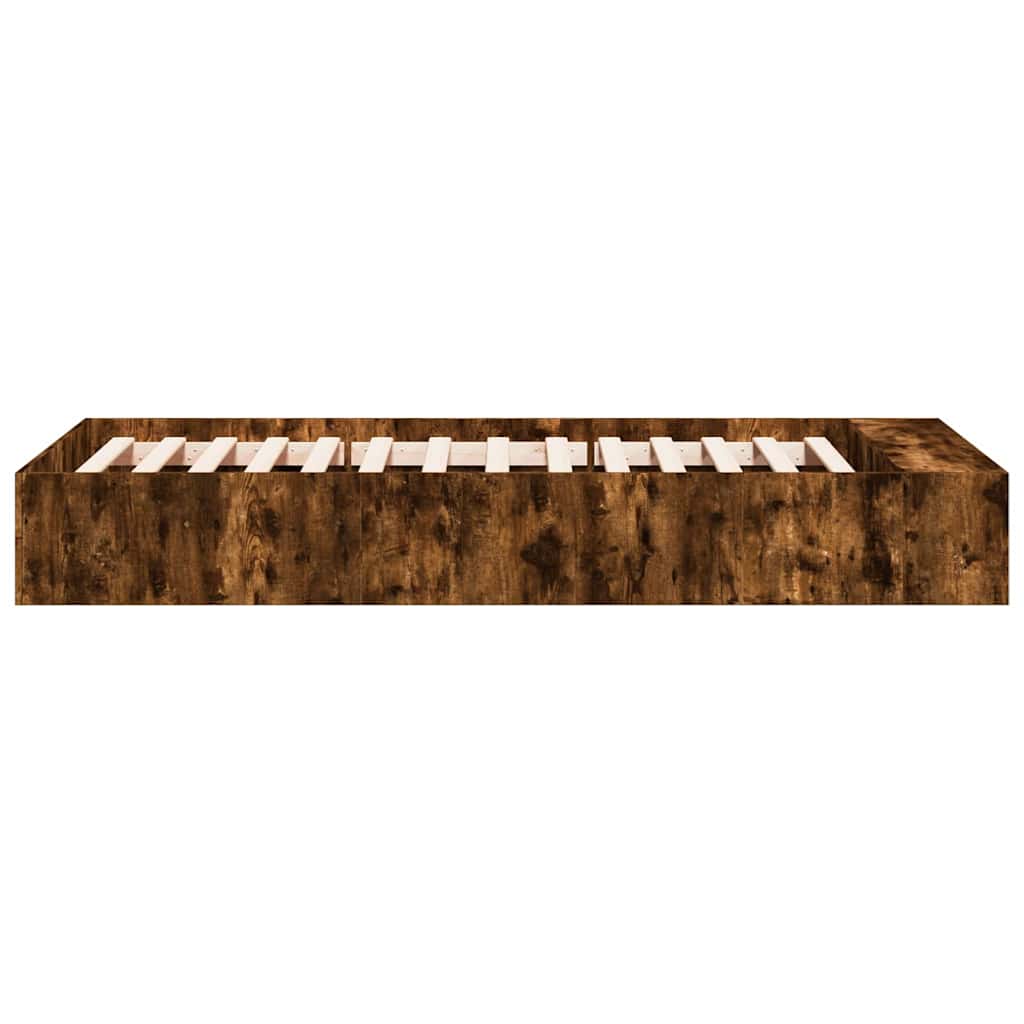 Bed Frame without Mattress Smoked Oak 90x190 cm Single
