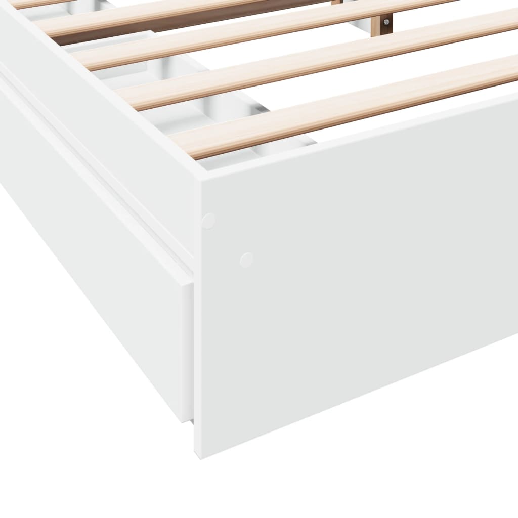 vidaXL Bed Frame with Drawers without Mattress White 180x200 cm Super King