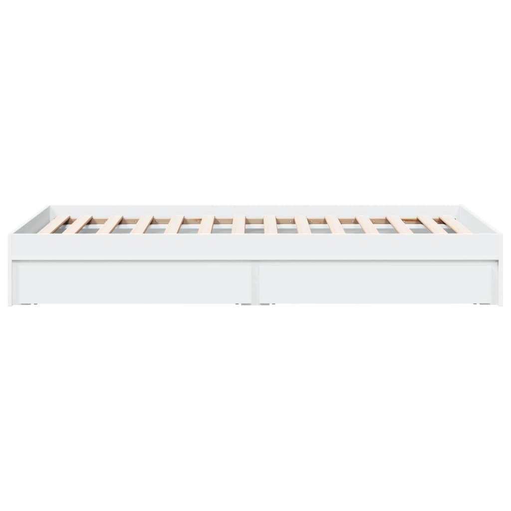 vidaXL Bed Frame with Drawers without Mattress White 100x200 cm