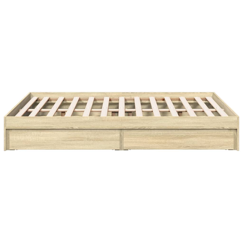 vidaXL Bed Frame with Drawers without Mattress Sonoma Oak 140x190 cm