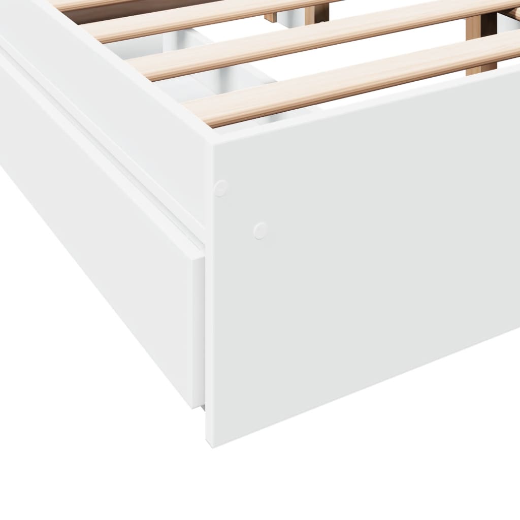 vidaXL Bed Frame with Drawers without Mattress White 120x190 cm Small Double