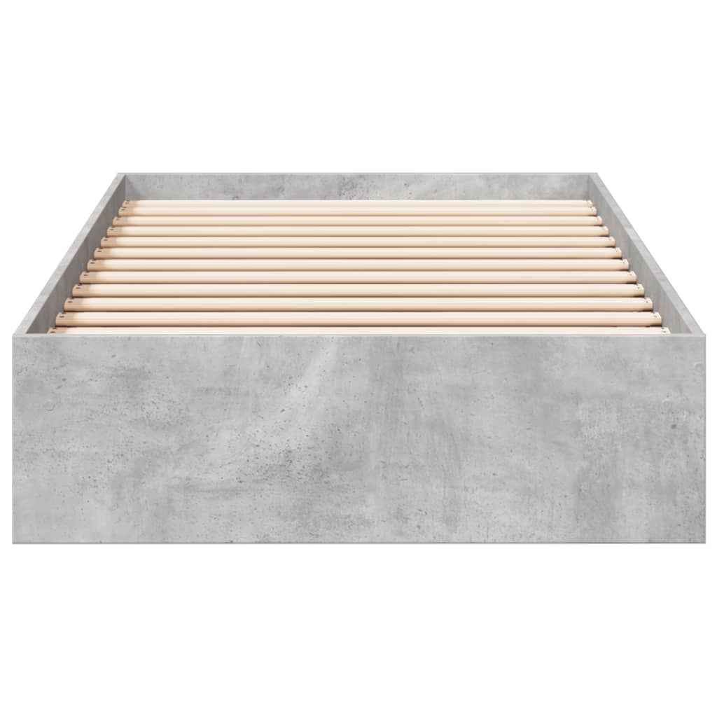 Bed Frame with Drawers without Mattress Concrete Grey 90x190 cm Single