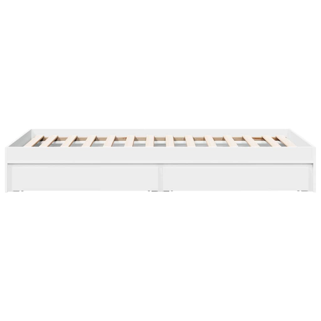 Bed Frame with Drawers without Mattress White 75x190 cm Small Single