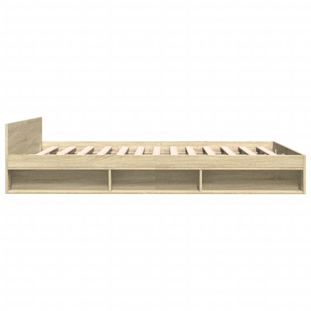 Bed Frame with Drawers without Mattress Sonoma Oak 160x200 cm