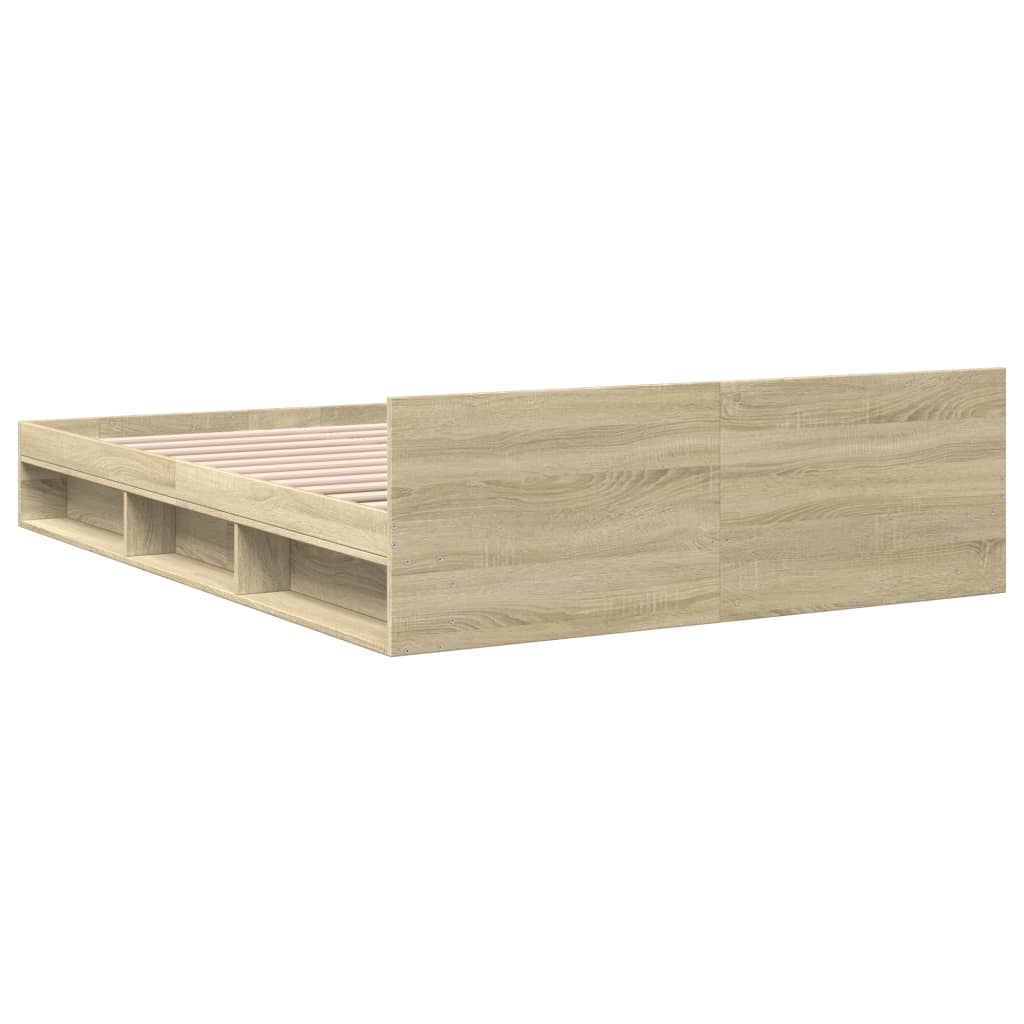 Bed Frame with Drawers without Mattress Sonoma Oak 160x200 cm