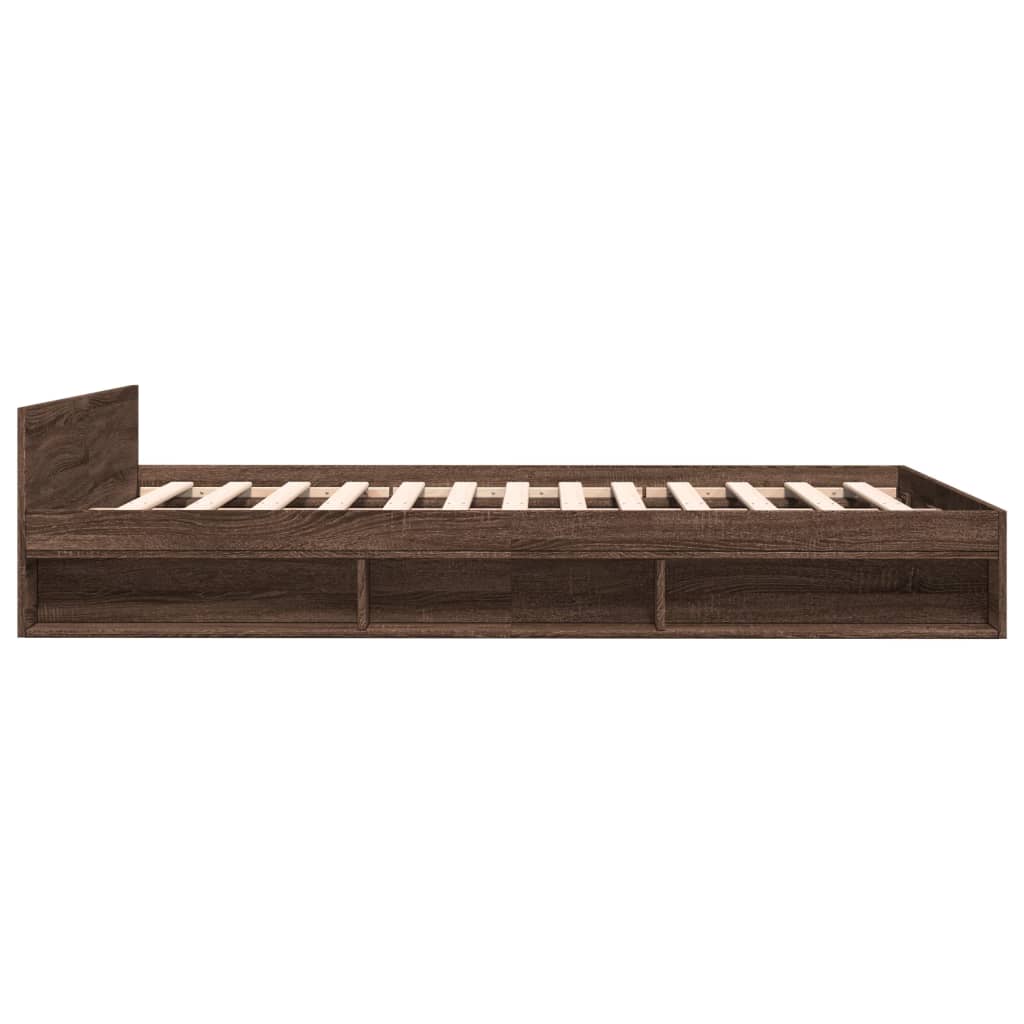 vidaXL Bed Frame with Drawers without Mattress Brown Oak 160x200 cm