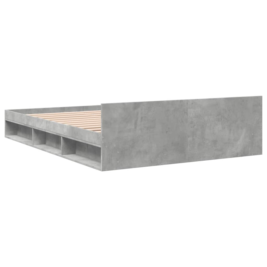 vidaXL Bed Frame with Drawers without Mattress Concrete Grey 140x190 cm