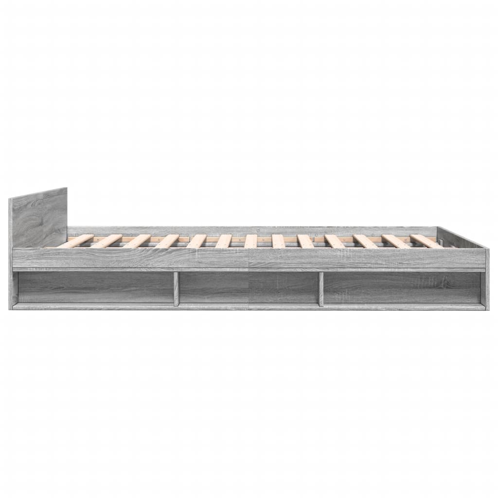 Bed Frame with Drawers without Mattress Grey Sonoma 135x190 cm Double