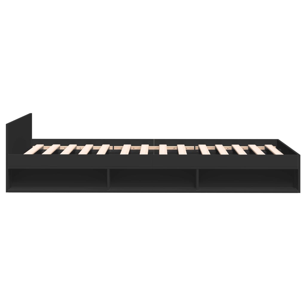 Bed Frame with Drawer without Mattress Black 90x190 cm Single