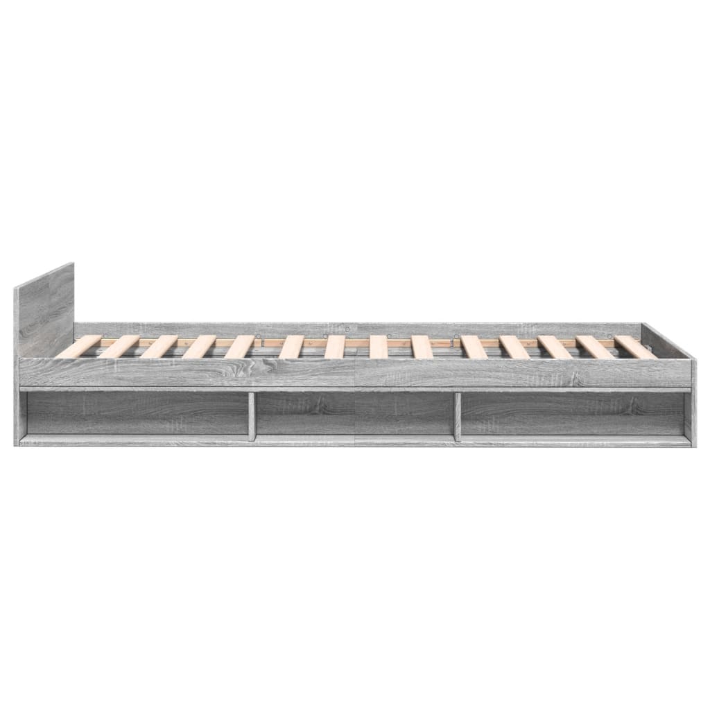 vidaXL Bed Frame with Drawer without Mattress Grey Sonoma 90x190 cm Single