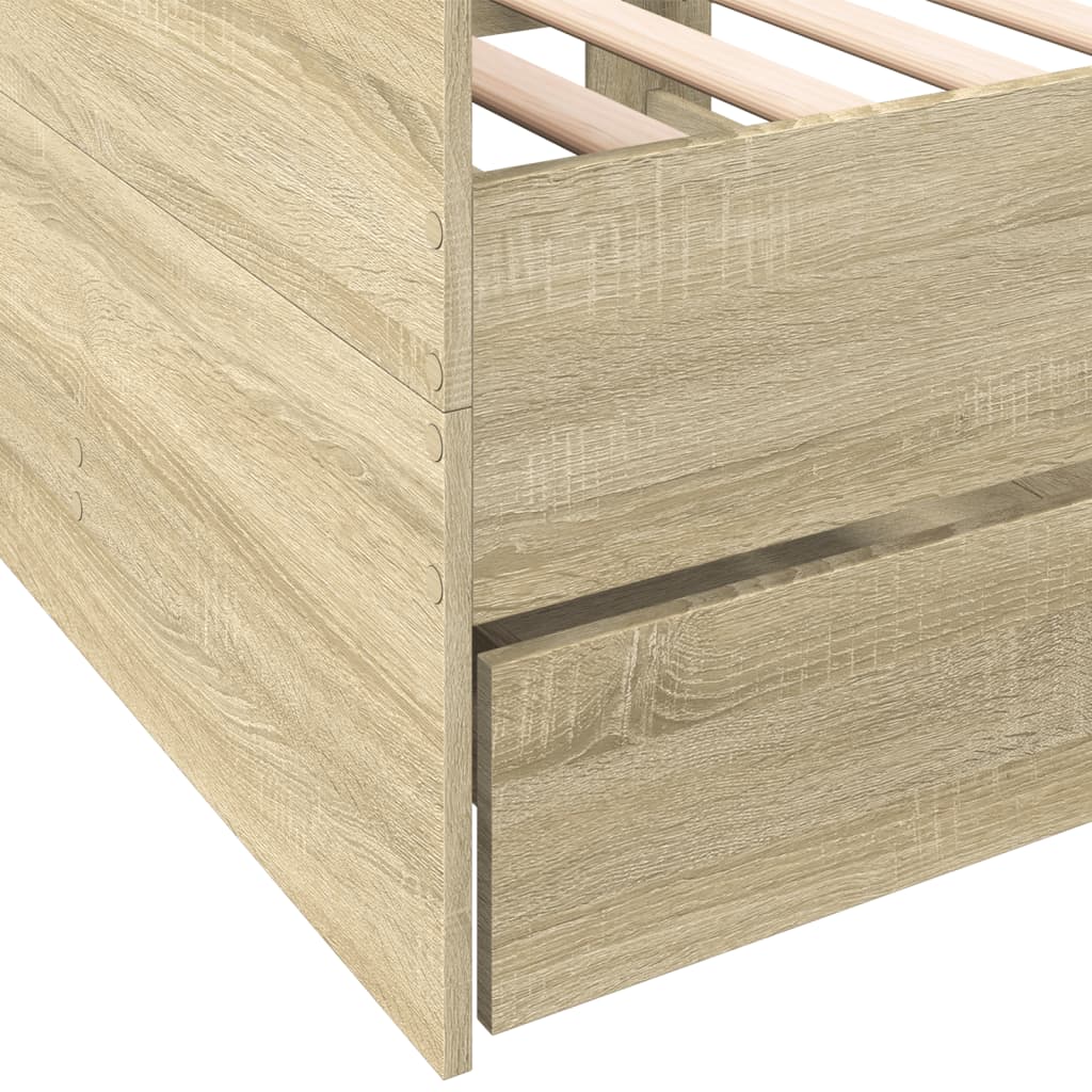 Daybed with Drawers without Mattress Sonoma Oak 100x200 cm
