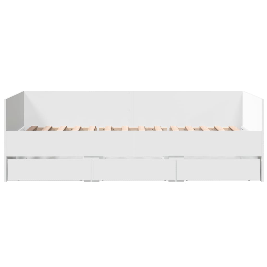 vidaXL Daybed with Drawers without Mattress White 90x200 cm