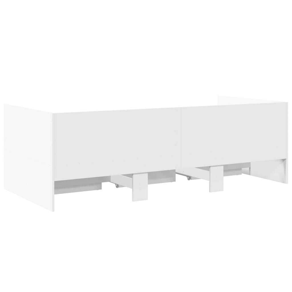 vidaXL Daybed with Drawers without Mattress White 90x200 cm