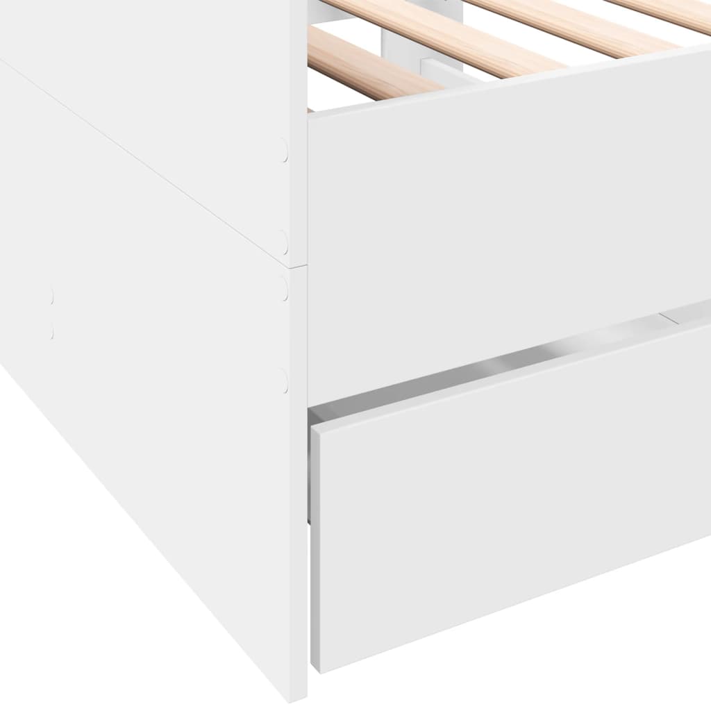 vidaXL Daybed with Drawers without Mattress White 90x200 cm