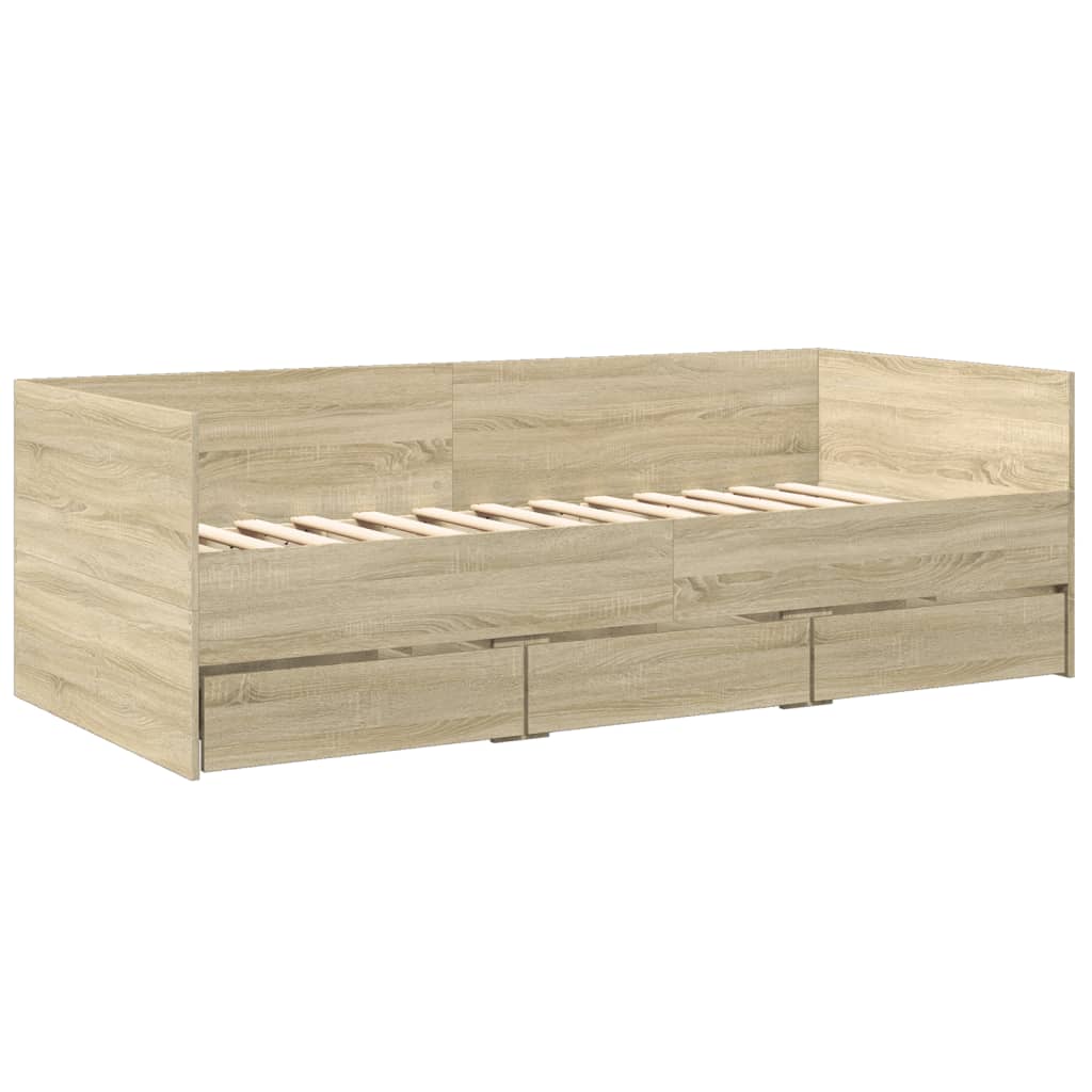 Daybed | Sonoma Oak | Engineered wood | Single | Convertible