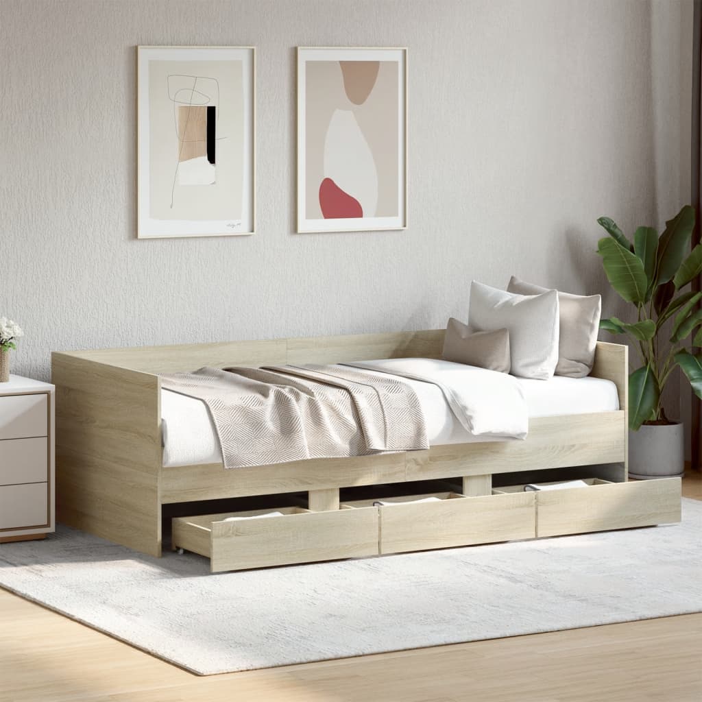 Daybed | Sonoma Oak | Engineered wood | Single | Convertible