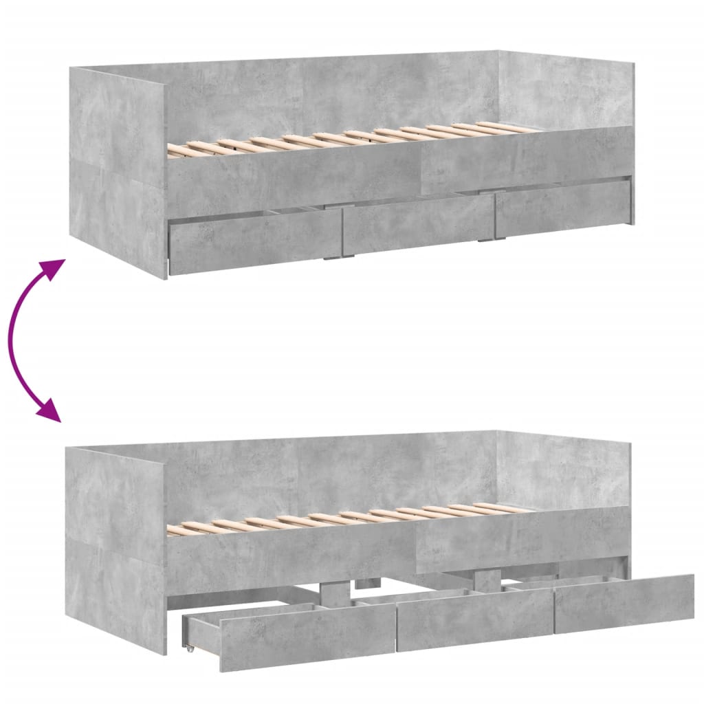 Daybed | Concrete grey | Engineered wood | Small Single