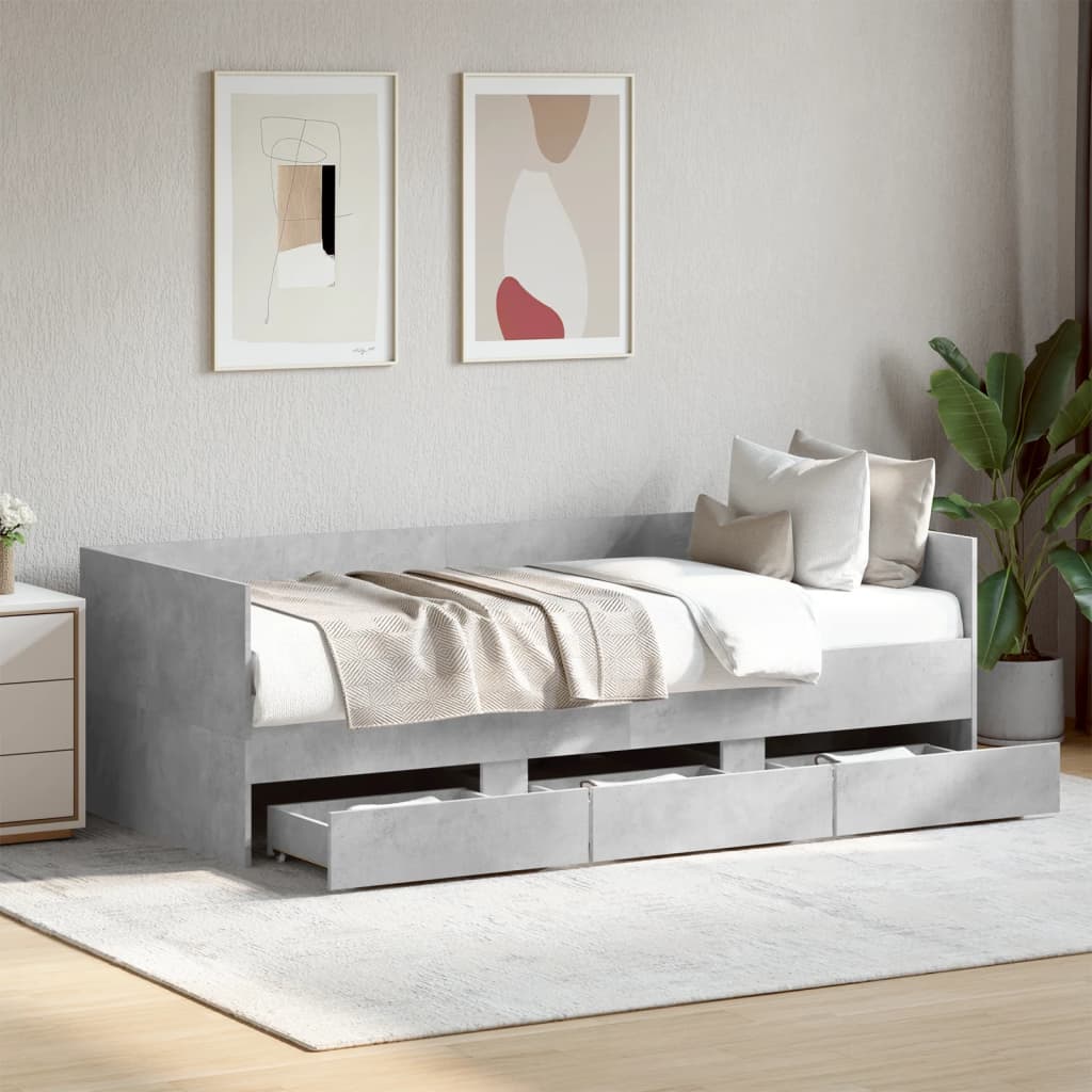 Daybed | Concrete grey | Engineered wood | Small Single