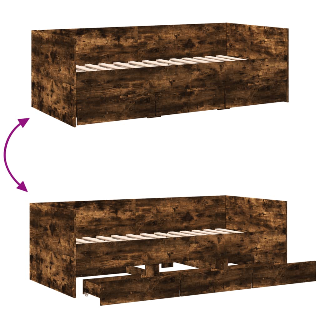 Daybed | Smoked Oak | Engineered wood | 75 x 190 cm