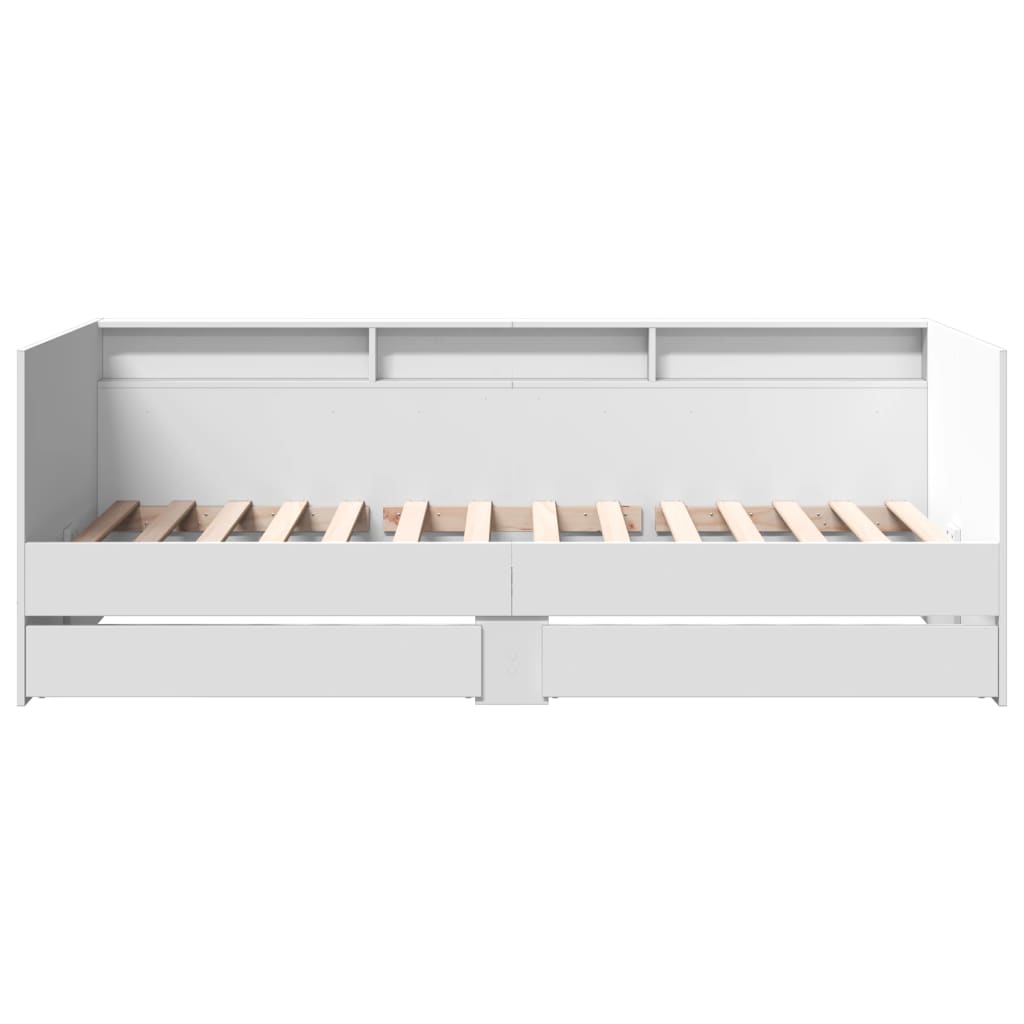 vidaXL Daybed with Drawers without Mattress White 100x200 cm