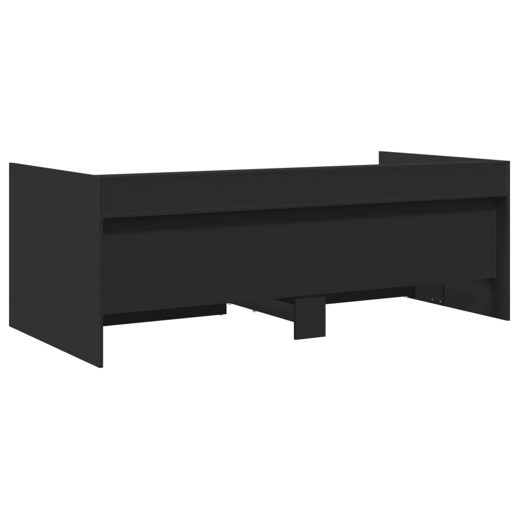 vidaXL Daybed with Drawers without Mattress Black 100x200 cm