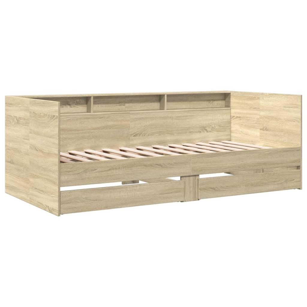 vidaXL Daybed with Drawers without Mattress Sonoma Oak 100x200 cm