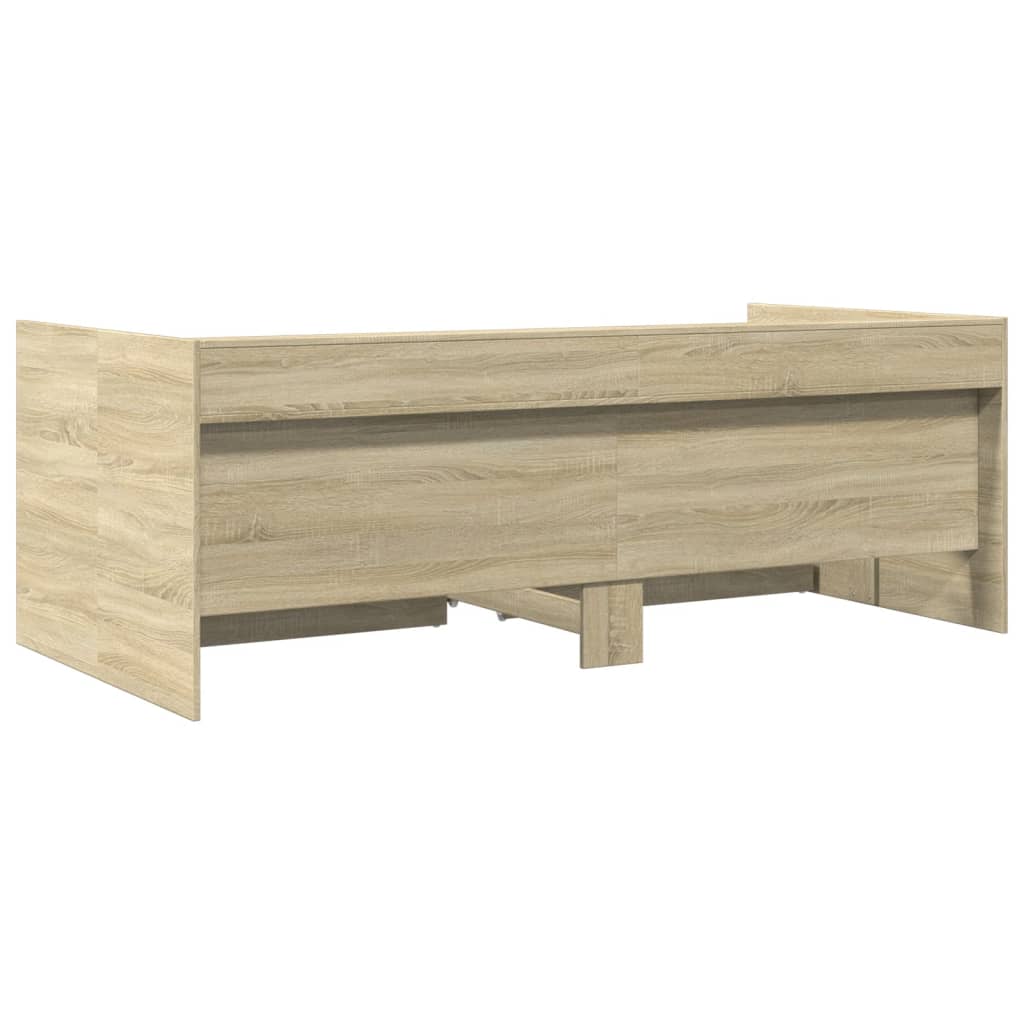 vidaXL Daybed with Drawers without Mattress Sonoma Oak 100x200 cm