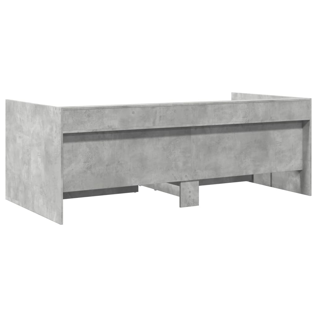 vidaXL Daybed with Drawers without Mattress Concrete Grey 100x200 cm